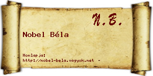 Nobel Béla névjegykártya